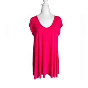 Strazzi Women's Pink V-neck Tunic Super Soft Top Size M